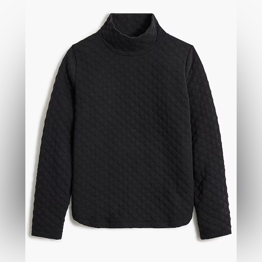 NWT J.Crew Factory Quilted mockneck pullover M